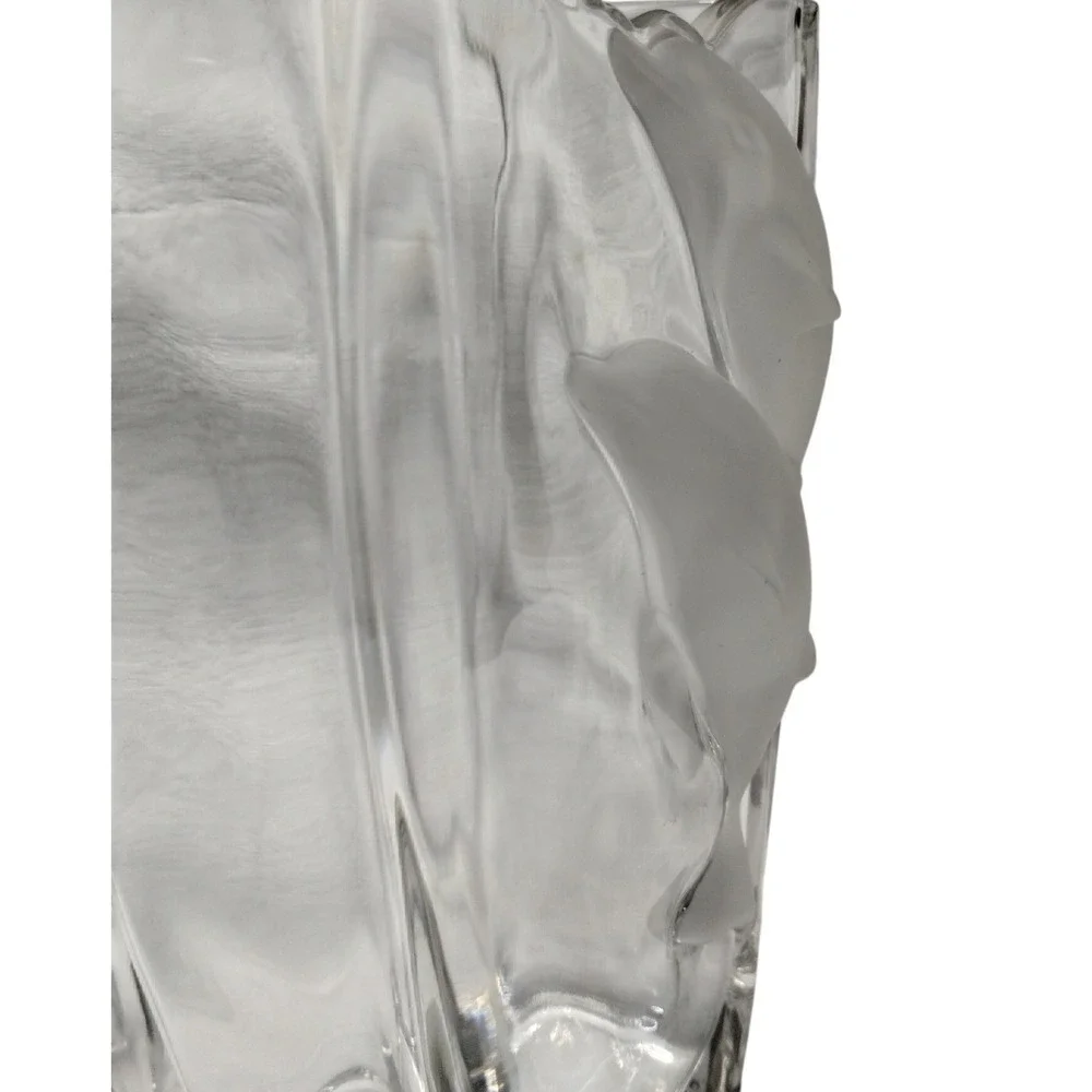 Dolphin Crystal Vase Large Heavy‎ Glass Coastal Nautical Decor Beach House